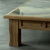 Table basse en bois massif de style vintage Degas, plateau en marbre, style rétro médiéval, style design, meubles pour la maison, sans assemblage