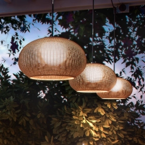 Lustre d'extérieur Étanche IP65 Jardin Rotin Pavillon <span class=keywords><strong>Lampe</strong></span> avec Source de Lumière LED Alimentation Électrique pour Atmosphère de Jardin - Product Image 3