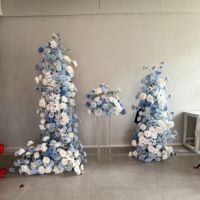 Künstliche Realistische Seiden-Blumenarrangements für Tortenständer, Blaue Bögen, Anpassbar, Neuer Stil, Direkt vom Hersteller, Hochzeitshintergrund