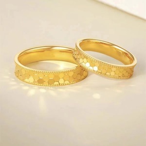 COM MOLDE INTERNO Anéis de Ouro AU750 Puro e <span class=keywords><strong>Real</strong></span> 18K Luxuosos para Mulheres, Homens e Noivas, Joia Fina para Noivado e Casamento - Product Image 3