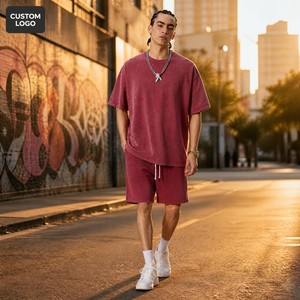 Camiseta Vintage Oversize para Hombre, Estilo Americano, Lavado Ácido, Desgastada, Personalizable - Product Image 1