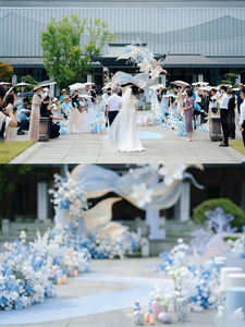 Installation florale géante G-100 en <span class=keywords><strong>aquarelle</strong></span> éthérée pour arche de mariage en extérieur, toile de fond photo pour cérémonie - Product Image 4