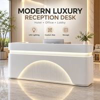 Comptoir de réception moderne de luxe avec tiroirs de rangement pour hôtel et bureau