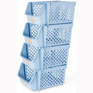 U.S. Factory Production And Delivery Plastic Stackable Storage Bins Baskets Storage Sins Stackable For Saving Place