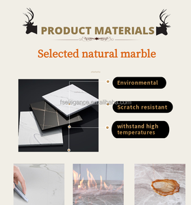 Mesa de <span class=keywords><strong>centro</strong></span> para sala de estar, conjunto de comedor grande con diseño de mármol moderno - Product Image 5