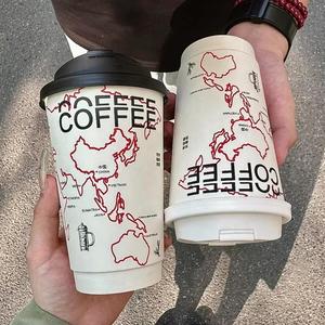 8/10/12/14/16/24oz <b>Disposable</b> Custom logo Single/Double Wall Paper Coffee <b>Cup</b> Hot Cold Drinks White Paper <b>Cups</b> With Lids - Product Image 1