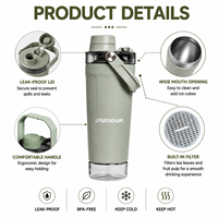Botella Mezcladora de Proteínas con Aislamiento al Vacío de Acero Inoxidable con Logotipo Personalizado, 500 ml, a Prueba de Fugas, Libre de BPA, con Filtro, para Gimnasio, Fitness y Deportes
