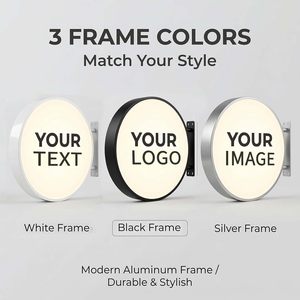 Custom Round LED Lightbox Sign Wall Mount Aluminum Frame Waterproof Advertising Light Boxes Display For Salon <b>Bar</b> Cafe - Product Image 2