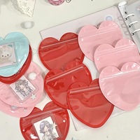 100 pièces/lot de sacs d'emballage pour bijoux en plastique transparent refermables en forme de cœur