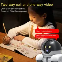 Caméra de surveillance IP PTZ HD 1080P WIFI à double objectif avec moniteurs à double écran, suivi automatique, moniteur pour bébé et animaux de compagnie