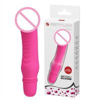 Masturbación femenina Consolador realista 10 Frecuencia Mini AV Vibrador Juguetes sexuales Baile Pretty Love Vibrador