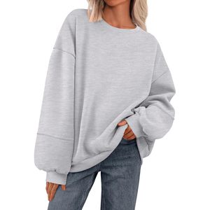 FOXA Oversized Sweatshirt Women Long Sleeve Crewneck Fleece Loose Casual Pullover <b>Tops</b> Spring Fashion Clothing - Product Image 1