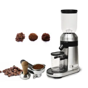 Alta Qualidade Alumínio Corpo Multifuncional Cônico Burr Moinho De Café Feijão 220v 250g Bean Hopper Capacidade Máquina Moedor Elétrico