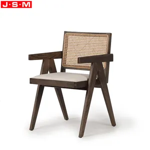 Wholesale Chairs American Ash Wood Leisure Cafe Garden Dining Chairs With Rattan Seat And Back