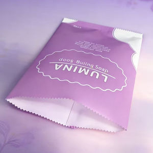Sachet cosmétique personnalisé à scellage arrière, échantillon de savon 110g, pochette vide avec impression de logo - Product Image 5