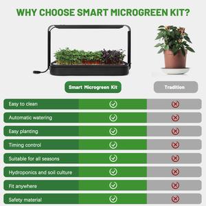 Hydroponic Watering Indoor Plant Growing Systems Home Use Planter Smart <strong>Microgreen</strong> System Kit with Grow Light - Product Image 3