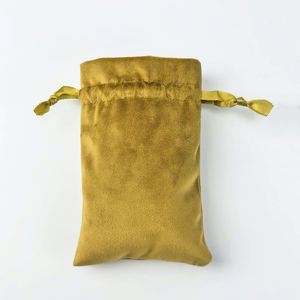 Sac à cordon en velours épais orange-rouge, pochette cadeau en flanelle douce pour bijoux, cosmétiques, cadeaux de mariage, taille/logo personnalisés - Product Image 5
