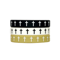 Bracelet en Silicone à Motif Croix Croyance Religieuse pour Événements de Prière et Fêtes, Personnalisable avec Logo