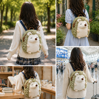 Sac à dos en peluche animale en coton, design personnalisé, faible MOQ, avec rembourrage en coton PP, taille et couleur personnalisables