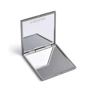 Miroir de poche personnalisé avec logo, miroir compact de luxe gris mat, double face - Product Image 5
