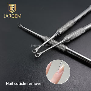 Poussoir à ongles en acier inoxydable pour peaux mortes, dissolvant de cuticules, outils double face pour ongles de doigts, vente en gros - Product Image 2