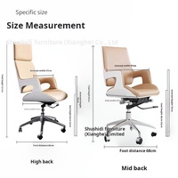 Chaise de bureau de direction ergonomique de style moderne haut de gamme en cuir véritable avec dossier haut, siège pivotant réglable en hauteur