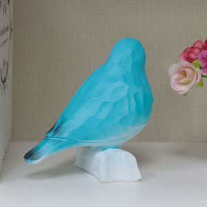 Statua di gufo blu in resina-giardino all'aperto e decorazione del prato, regalo perfetto per gli amanti degli uccelli - Product Image 4