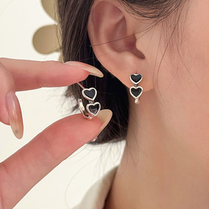 Yinruitai S925 Sterling <b>Silver</b> Heart <b>Stud</b> Earrings For Women Everyday Wear Elegant Design - Product Image 1