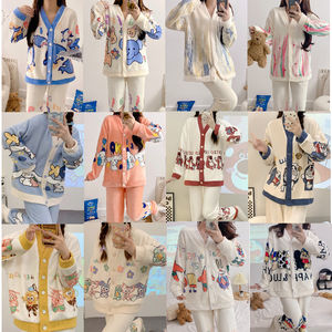 Conjunto de pijamas térmicos de Otoño/Invierno para <span class=keywords><strong>mujer</strong></span>, nueva moda, terciopelo Coral, franela, cierre de cintura elástica, pijamas sexis cálidos para jóvenes - Product Image 6