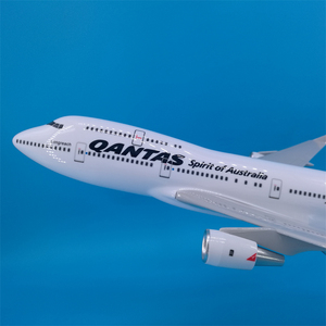 โมเดลเครื่องบินเรซิ่นไดแคสต์ คานตาส โบอิ้ง บี747 ขนาด 47 ซม. สเกล 1/150 พร้อมฐานตั้งโชว์ - Product Image 2