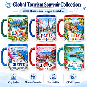 Taza de Cerámica de Recuerdo de Eslovenia con Diseño del Lago <span class=keywords><strong>Bled</strong></span>, Caja de Regalo, Taza de Porcelana Personalizada con Monumentos, Proveedor Mayorista ODM - Product Image 5