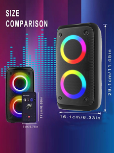 1 microphone HY3317 LED RGB Pulse, enceintes portables de karaoké, grandes enceintes Bluetooth pour fêtes en plein air, DJ, double <span class=keywords><strong>enceinte</strong></span> Bluetooth, microphone pour karaoké familial - Product Image 6