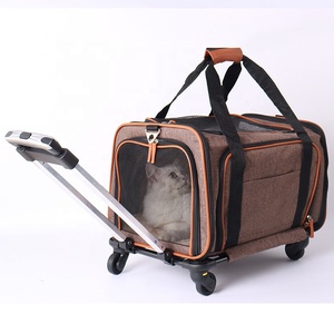 İki taraflı genişletilebilir haddeleme evcil hayvan taşıyıcı torba havayolu onaylı tekerlekler ile evcil hayvan taşıyıcı torba - Product Image 6