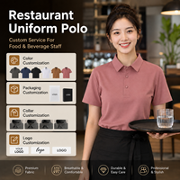 Kleding op maat voor restaurants: poloshirt dames, effen kleur, werkpolo, uniform voor horeca, OEM logo, groothandel