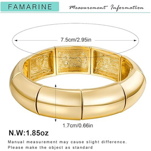 Bracciali a torsione spessi in oro, gioielli impilabili e audaci per lei, bracciale elastico a torsione pesante - Product Image 4