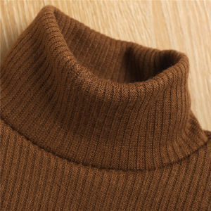 Vêtements d'automne pour enfants 2021, pull à col roulé pour filles, jupe à carreaux, tenue pour tout-petits, ensemble de vêtements - Product Image 4