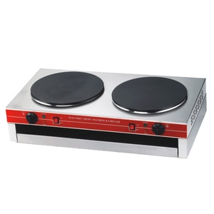 Linkrich Machine à crêpes électrique commerciale en acier inoxydable à <span class=keywords><strong>deux</strong></span> <span class=keywords><strong>plaques</strong></span> pour usage domestique et hôtelier - Product Image 1