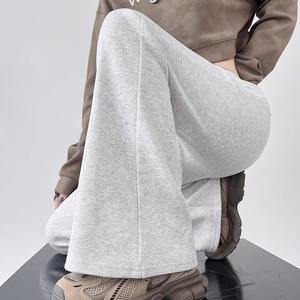 Pantalones deportivos de Micro cuerno rosa con logotipo personalizado para <span class=keywords><strong>mujer</strong></span>, pantalones holgados de cintura alta con diseño de herradura delgada, cintura elástica, otoño - Product Image 3