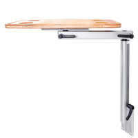 Pied de table réglable et rotatif en aluminium argenté pour tables de travail et de repas en camping-car, caravane, fourgon aménagé GR-ZT508