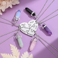 Ensemble de colliers en cristal sportifs assortis en forme de cœur, meilleurs amis pour toujours, bijoux d'amitié, accessoire chic pour souvenir, cadeau pour les meilleures amies