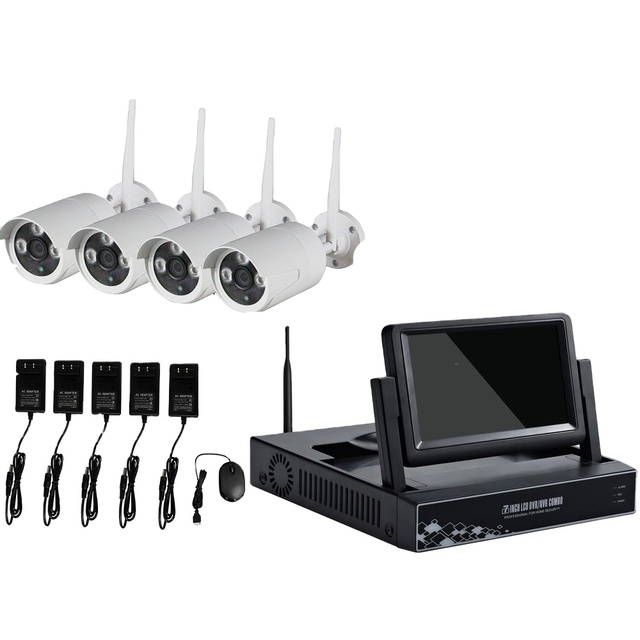 Wireless IP Camera WIFI Security CCTV System 4CH Wireless NVR Surveillance Kit Waterproof / Weatherproof CMOS