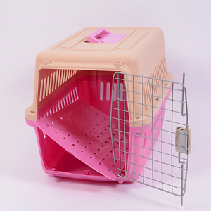 Patrón sólido Botón a presión Ecológico Pet Airline Travel Crates Jaula de transporte de plástico para mascotas medianas y grandes - Product Image 5