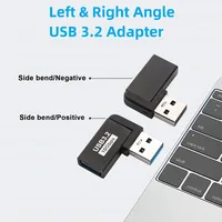 Adaptateur USB 3.0 à angle droit 90 degrés USB-A mâle vers femelle, prolongateur 2 pièces pour ordinateurs portables, chargeurs muraux, banques d'alimentation