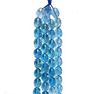 Sky Blue Topaz Natural Faceted <b>Egg</b> Shape High Quality 8X10MM Loose Gemstone for Ring Pendant Necklace Jewelry Making Sale! - Product Image 1