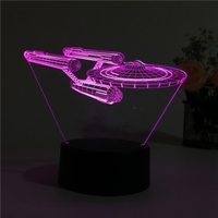 Newish Creative en blanco acrílico grabable luz de noche cama escritorio 3D Diy tablero de notas Led luz de noche