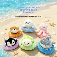Pendentif en peluche Pingouin de la bande de breloques, allongé et tournoyant en cercle, porte-clés amusant sur le thème de l'aquarium, en polyester, 15 cm