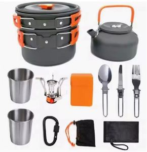 Ensemble de cuisine portable et léger en aluminium anodisé pour l'extérieur, poêle à frire de 1 à 2 L, compatible avec les réchauds de camping, facile à nettoyer - Product Image 4
