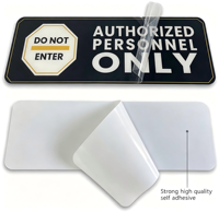 Plaque de porte en acrylique personnalisée, autocollante, signalisation de sécurité « Personnel autorisé uniquement » pour porte de bureau