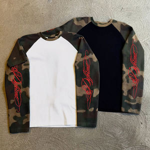 थोक ओम वाफले कोट पैटर्न मुद्रित टी शर्ट लंबी आस्तीन कढ़ाई टी शर्ट - Product Image 1