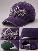 Gorra de béisbol bordada estilo león chino 2026 para mujer - Corona suave, que cubre la mandíbula y estiliza el rostro